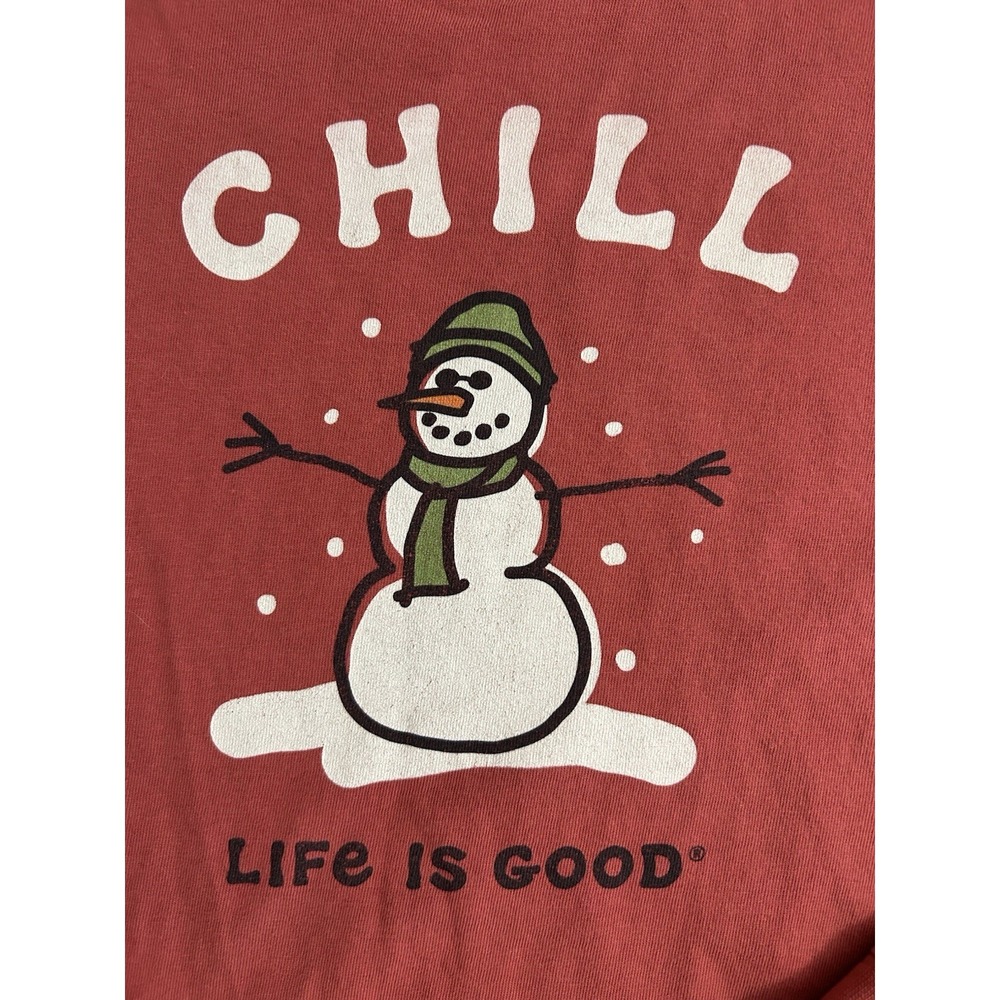Life is Good Women's "Chill Snowman" Long Sleeve Crusher T-shirt XXL - Picture 2 of 6